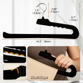 Velvet Pants Hangers,8 Pack Black Non Slip Felt Slack/Trouser,Slim & Sleek Heavy Duty Space Saving Closet Hangers with 360° Swivel Hook,Tank Top for Shorts,Jeans,Suit Pants,Towel