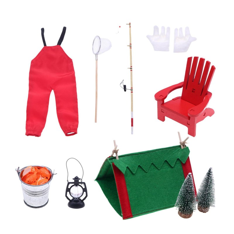 Perfeclan Accessories Doll Fishing Tackle for Elf Dolls DIY Christmas