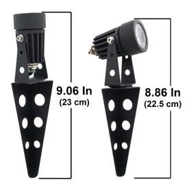 4-Spotlight Mini 50X Solar-Powered LED Spotlight (Warm White LED), Black Finish, Outdoor Garden Yard Landscape Downlight