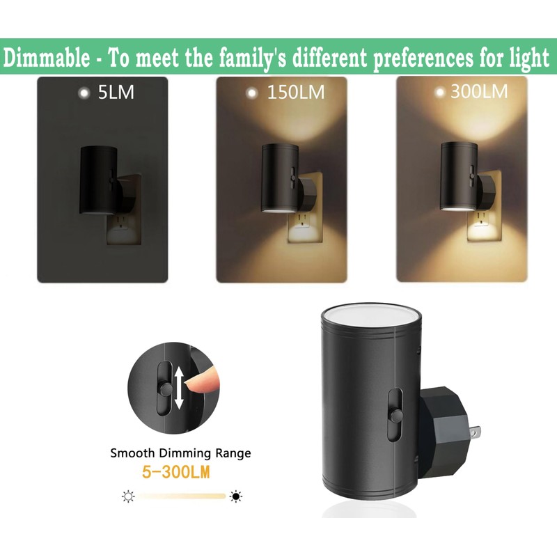 GEPLAD 4 Pack LED Night Light, Plug Into Wall, Dusk