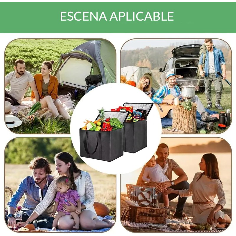 Bolsa Térmica 2 PCS - Aislante Reutilizable, Plegable para Comida