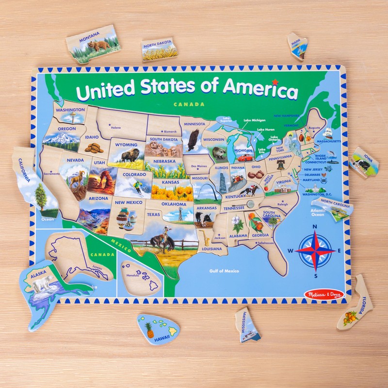 Melissa & Doug USA Map Wooden Puzzle (45 pcs)