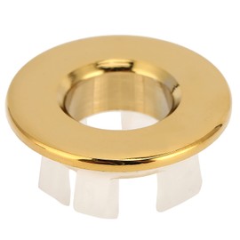 Hyuduo Tub Overflow Cover Trim Ring, Sanitary Bathroom Ceramic Sink Trim, Brass Insert in Hole, Round Copper Caps, Circular Ring Accessories(Gold)