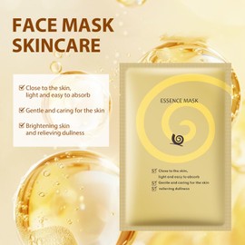 Snail Essence Face Masks Skincare for Women & Men 10 Packs, Hydrating Facial Mask Sheets with Niacinamide, Snail Face Sheet Mask for Moisturizing, Hydration Face Mask Skin Care for All Skin Type
