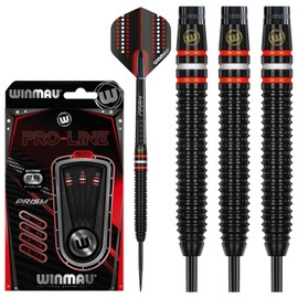 WINMAU Pro-Line Tungsten Steeltip Dart Set 26 gram with Prism Alpha Flights and Prism Force Shafts (Stems)