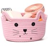 Zopeal - Cestino portaoggetti a forma di gatto con orecchie,
