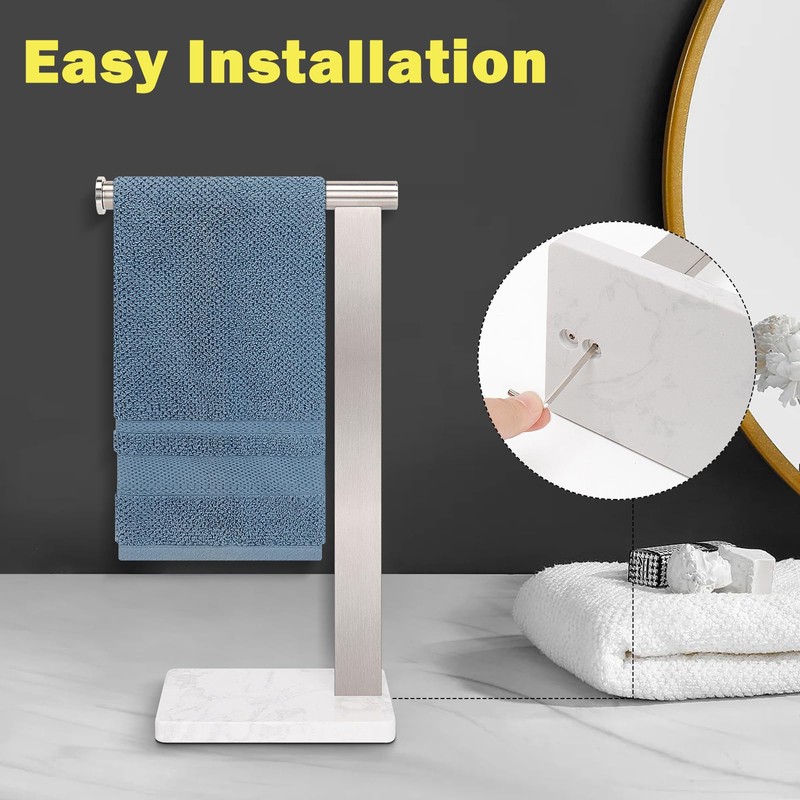 Stainless Steel L-Shaped Hand Towel Holder, SUS304 Bathroom Towel Rack