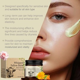 ARCHIDATE Beef Tallow for Skin, Whipped Tallow Cream Face and Body, Deep Hydration, Reduce Fine Lines, Repair Skin Barrier, Organic Natural Fast Absorption Grass Fed Beef Tallow for All Skin Types