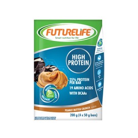FUTURELIFE Smart Bars | High Protein & Lite Bar | 50g/1.76oz a Bar | 25% Protein Per Bar | 19 Amino Acids | Smart Release Of Protein | 12.5g Protein per a Bar | (Peanut Butter, 4)