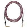 Cascha Professional Line Guitar Cable, Angled, Tweed Red, 3 m