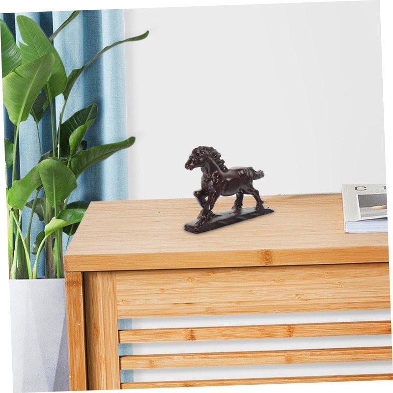 Alipis Wood Craft Horse Statue Horse Sculpture Ornament Simulation Animal