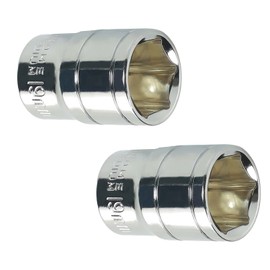 Utoolmart 1/2-Inch Drive 19mm 6-Point Shallow Socket, Metric, Cr-V Chrome-vanadium 2 Pcs