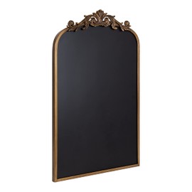 Kate and Laurel Arendahl Arch Chalkboard, Gold, 19 x 31, Framed Arched Ornate Vintage Magnetic Chalkboard for Unique Display, Decoration, and Organization