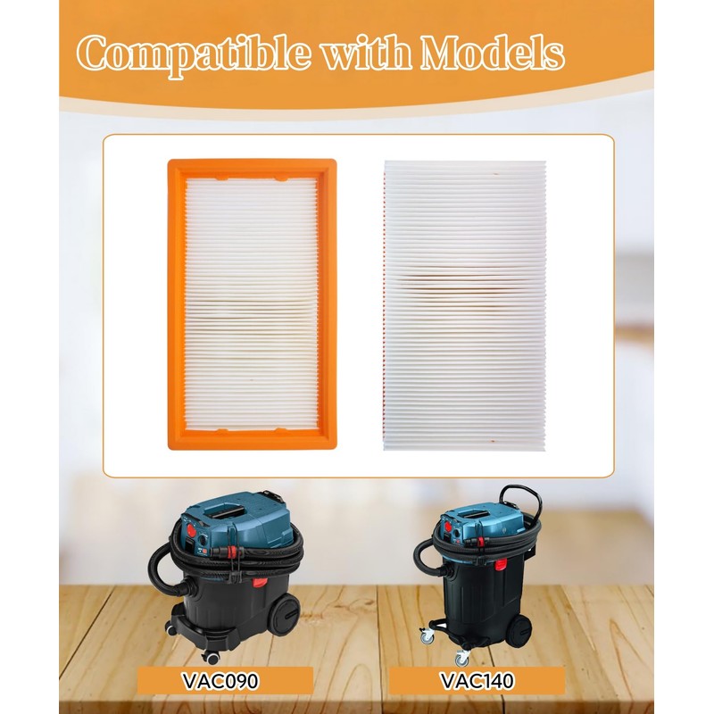 Taruimoo VF130H Flat HEPA Filter Compatible with Bosch VAC090/VAC140 Series