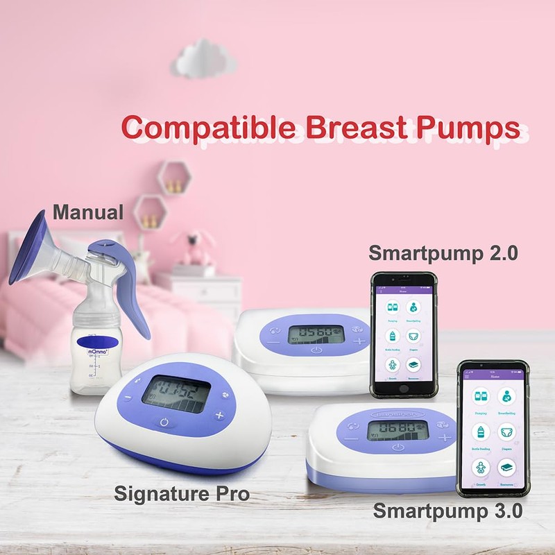 Nenesupply 24mm Flanges and 19mm Inserts Compatible with Lansinoh Breastpump