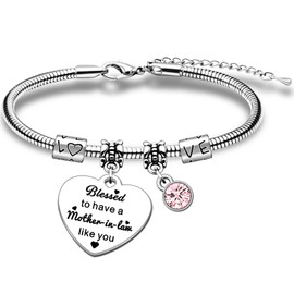 HULALA Mother In Law Gifts Charm Bracelets For Mothers Day Birthday Christmas Wedding Valentines Presents