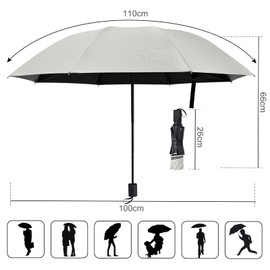 Vicloon Windproof Travel Umbrella, UV Blocked Umbrella, Compact, Light, Strong and Portable - Wind Resistant, Folding Backpack Umbrella for Rain - Men and Women