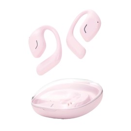 Elecom LBT-OWS01PN Open-Ear Earphones, Bluetooth 5.4 Wireless Headphones, No Blocking Earphones, Over Ears, Up to 10 Hours of Playback / Lightweight Design of 1 Ear 0.3 oz (9.8 g), Touch Sensor