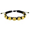 Black Woven Bracelet with 10 Gold-Tone Miraculous Medal Beads |