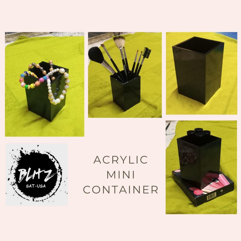 BLITZ SAT-USA Black Acrylic Pen Holder (2 PCS) - Pen