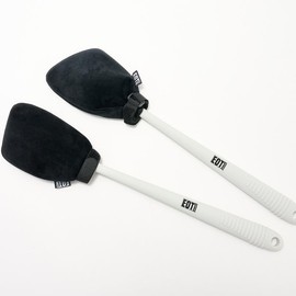QVC EOT Wellness Set of 2 Long-Handled Body Scrubber with 2 Mitts - Color: Cool Grey