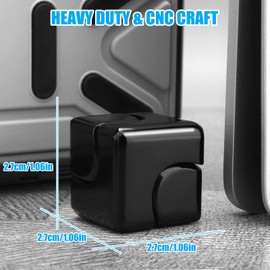 Infinity Gear Fidget Cube Spinner for Kid Adult, Transformable Spinning Top Metallic Fidget Toys for Anti-Anxiety Stress Relief Autism, 2-in-1 Cube Focus Toy for Desktop Office Classroom black heise