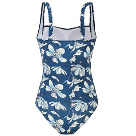AOQUSSQOA Women One Piece Swimsuits Swimming Costume Swimwear Tummy Control Push Up Bathing Suits（10White Flower,XL）