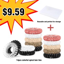 Hair Ties for Women Spiral Hair Ties Tiny Hair Elastics for Women Elastique Cheveux Hair Hair Elastics Hair Scrunchies for Women Elastic Hair Ties Hair Rings éLastique Cheveux Small Elastics for Hair