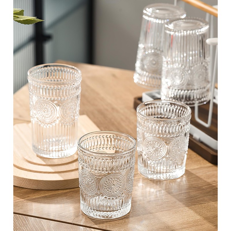 Kingrol 6 Pack 12 oz Romantic Water Glasses, Premium Drinking