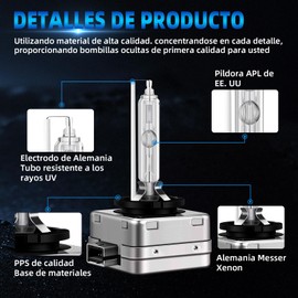 Faro HID de xenón D1S de 35W, faros delanteros, luz alta y baja, con luz blanca fría de 6000K, 2 unidades