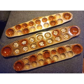 Handmade Filipino Sungka with 100 shells - Medium 24"