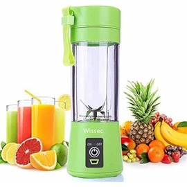 Generic Portable Personal Blender, Mini Rechargeable USB Smoothie Maker, Stainless Steel Drink Mixer with Touch Screen Control (Green), large