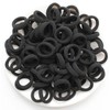 liuchanghe 100 Stück Schwarze Haargummis, Mini Nahtlose Haarbänder, Pferdeschwanz-Halter, elastisch,