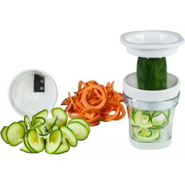 Paderno World Cuisine Two-Blade Handheld Spiralizer Vegetable Spiral Slicer