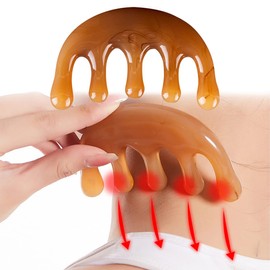 DULSPUE gua sha, Facial Massager, Five Tooth Resin Meridian Massage Comb, Large Tooth Head, Acupuncture Massage, Five Claw Decompression, Portable Small Comb