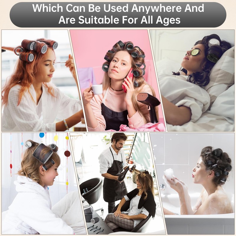 ヘアローラーセット 31個 18個 ヒートレスヘアローラー 3サイズ (2.55インチ 1.9インチ 1.4インチ) ブローアウトルック ロングヘア用
