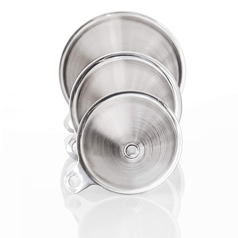 Kerafactum® - Minitrichter 3 er Funnel Set Stainless steel Trichterset