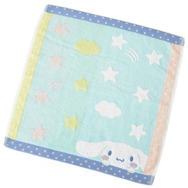 Uchino Sanrio Hyokkori Face Guest Towel, Approx. 13.4 x 13.8 inches (34 x 35 cm), Blue, Cinnamoroll, 4807G139 B