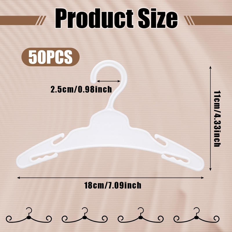 Soulchen 50 Pcs Doll Clothes Hangers for 18 Inch Dolls,