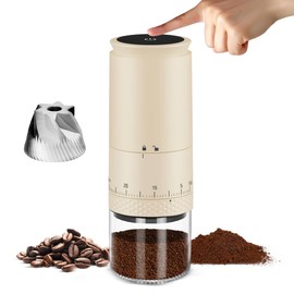 Leburry Portable Coffee Grinder - Electric Burr Coffee Grinder for Traveling, Camping, Office - Rechargeable and Cordless Coffee Grinder with 38 Adjustable Grind Settings and Stainless Steel Burr Mill