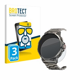 BROTECT Anti-Glare Protective Glass for Tesofit Smartwatch 1.85 Inch (Round) (Pack of 3) Protective Film Tempered Glass Matte [Scratch-Resistant 9H, Anti-Reflection]