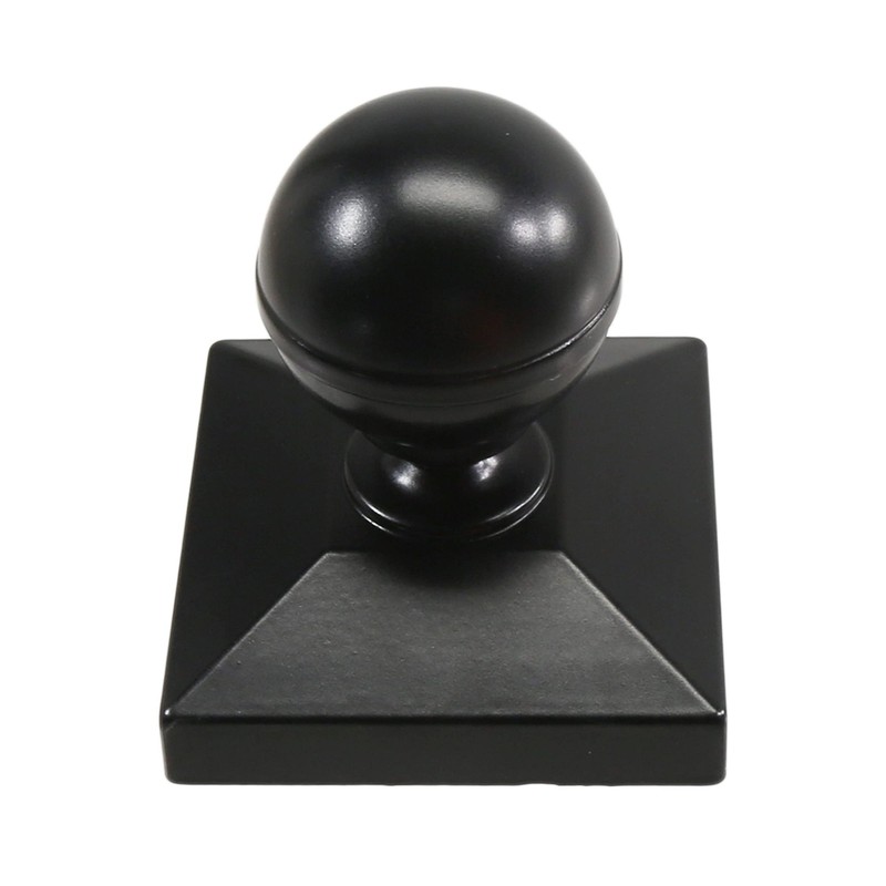 Plum Fittings 3" x 3" Square Black Aluminum Ball Post