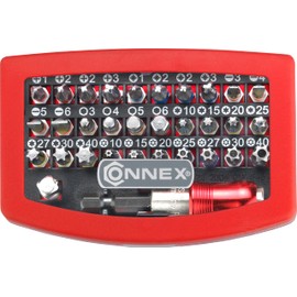 Connex Bit-Set 32-teilig - Aus Silizium-Molybdän-Stahl - Gängige Standard-Bits - In praktischer Kunststoffbox / Bit-Satz für Schaubarbeiten / Bit-Sortiment / Schrauber-Bits / COXB973932
