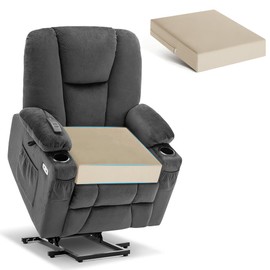 Tromlycs Recliner Cushions for Elderly Long Sitting Gel Memory Foam Cushion for Recliner 20 x 20 x 5 Inch Khaki