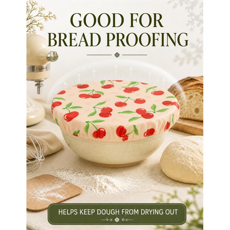 4-Size Beeswax Bowl Covers Reusable for Bread Proofing, 8"/10"/12"/14"