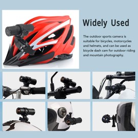 Motorradhelm-Kamera mit Griffhalterung, Wasserdichter Fahrrad-Videorecorder HD 1080P Sport-Action-Kamera mit WLAN, 120° Weitwinkel, -Action-DVR für Outdoor-Wildnis