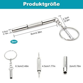 2 Stück Mini Brillen Schraubenzieher 3 in 1, Kleines Schraubenzieher für Sonnenbrillen, Schmuck und Uhren Reparatur