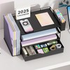 gianotter Wood Desk Organizers and Accessories with File Holder, 4-Tier