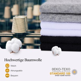 Niorasen Trainer Socks Men Women 39-42 43-46, 10 Pairs Cotton Short Trainer Socks, Half Socks, Black, White, Grey, 35-38, 47-50, White