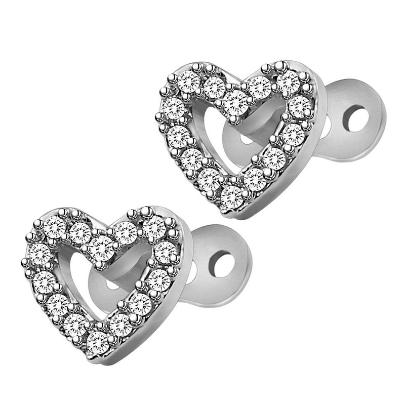 Harilla 2pcs Dermal Tops and Base Stainless Steel Jewelry, Heart
